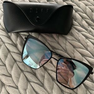 Diff Becky black frame with blue flash lenses EUC